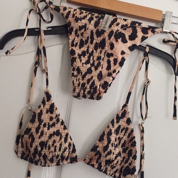 Zaful Other - NWOT leopard 2 piece bikini size 6 washed not worn